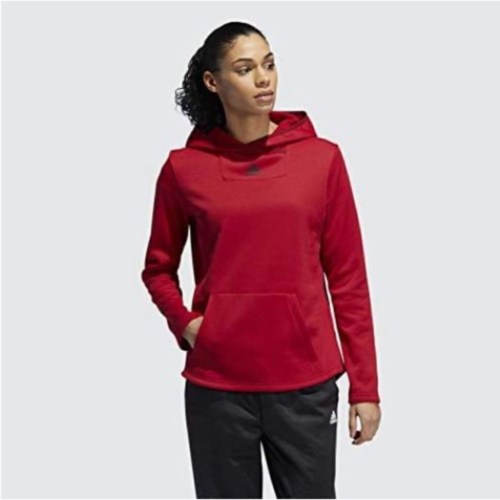 Adidas Climawarm Performance Team Issue Pullover Hoodie Women's Red Size Medium